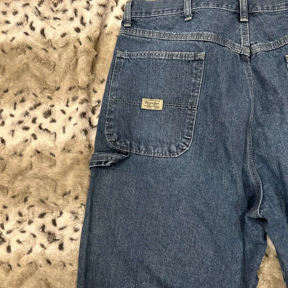 Vintage Wrangler Men's 36 Blue Denim Carpenter‎ Baggy Jorts Jeans